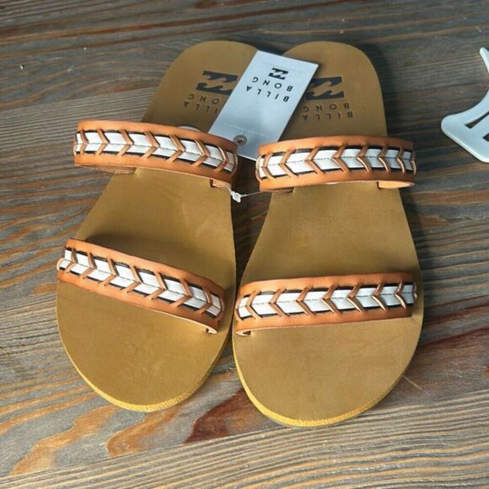 Billabong tan Nori Slider Sandals beach light weight‎ Eva comfort footbed - Picture 4 of 7